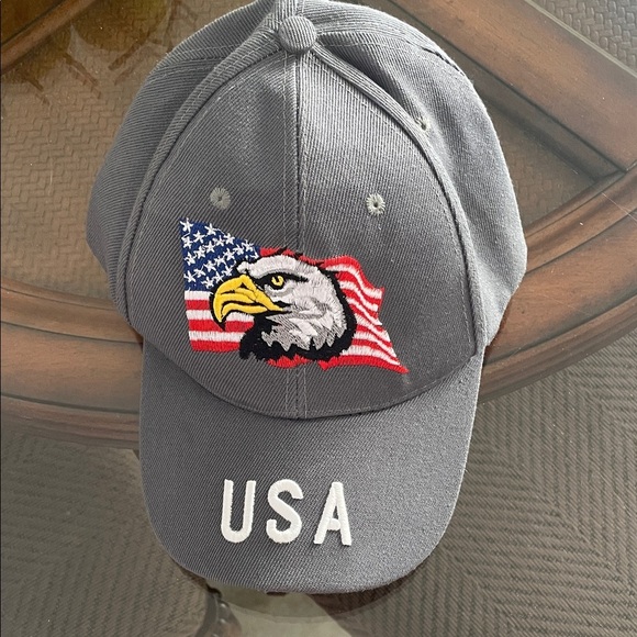 Other - Gray USA Cap with Eagle Embroidery